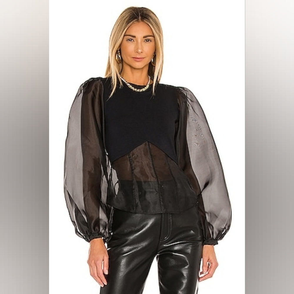 NWT Selkie The Vamp Ghosted Sweater In Caviar